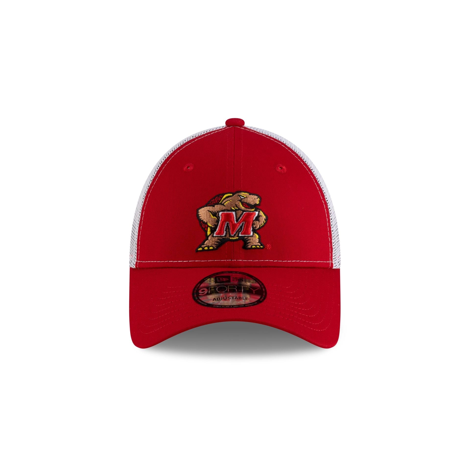Maryland Terrapins Scarlet White Mesh 9FORTY Trucker