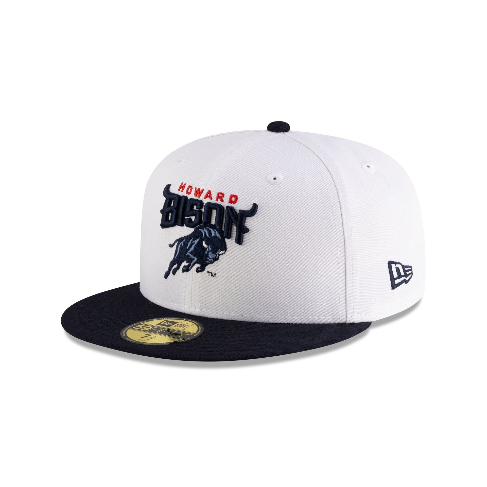 Howard Bison White Navy 59FIFTY Fitted Hat