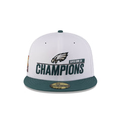 Philadelphia Eagles Super Bowl LIX Champions White 59FIFTY Fitted Hat