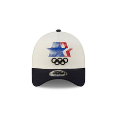 Olympic Heritage Los Angeles 1984 Olympic Games Stars Chrome White Navy 9FORTY A-Frame Snapback Hat