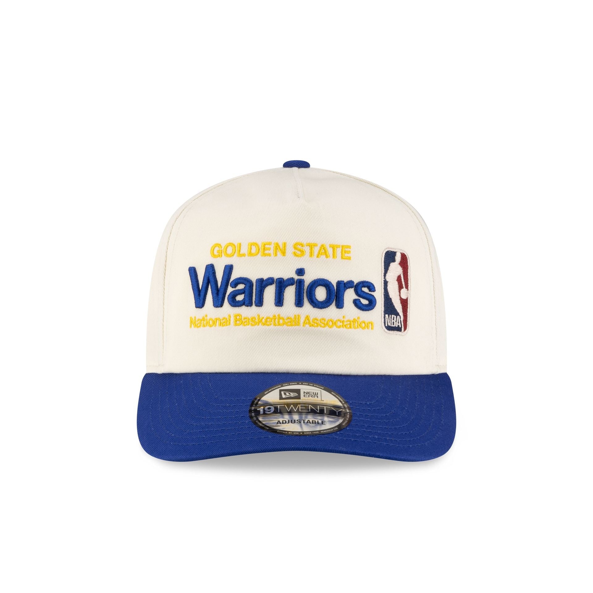 Golden State Warriors 1975-1997 Hardwood Classics Sign Stack Chrome White 19TWENTY Adjustable Hat