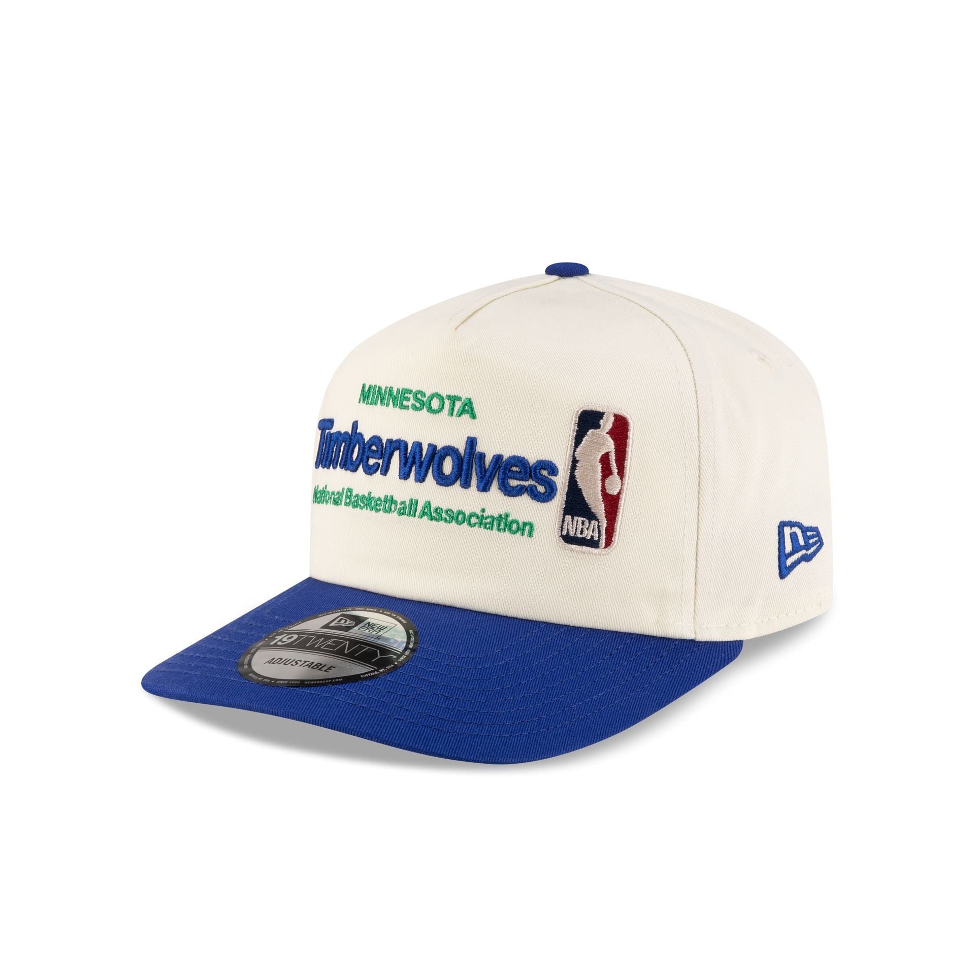 Minnesota Timberwolves 1989-1996 Hardwood Classics Sign Stack Chrome White 19TWENTY Adjustable Hat