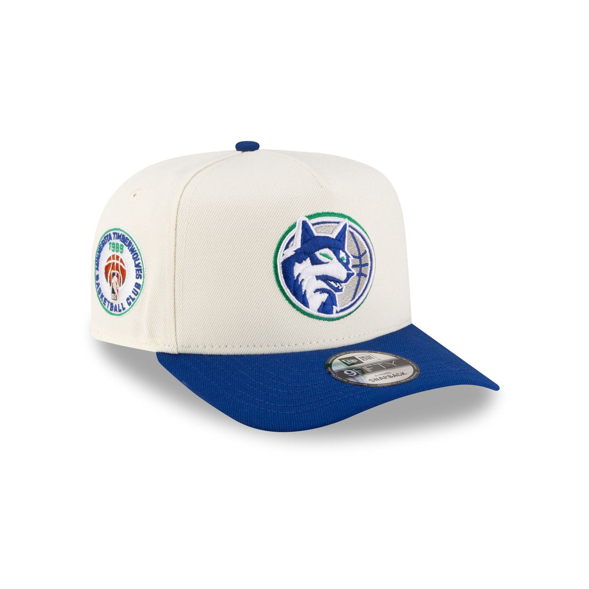 Minnesota Timberwolves 1989-1996 Hardwood Classics Express Chrome White 9FIFTY A-Frame Snapback Hat