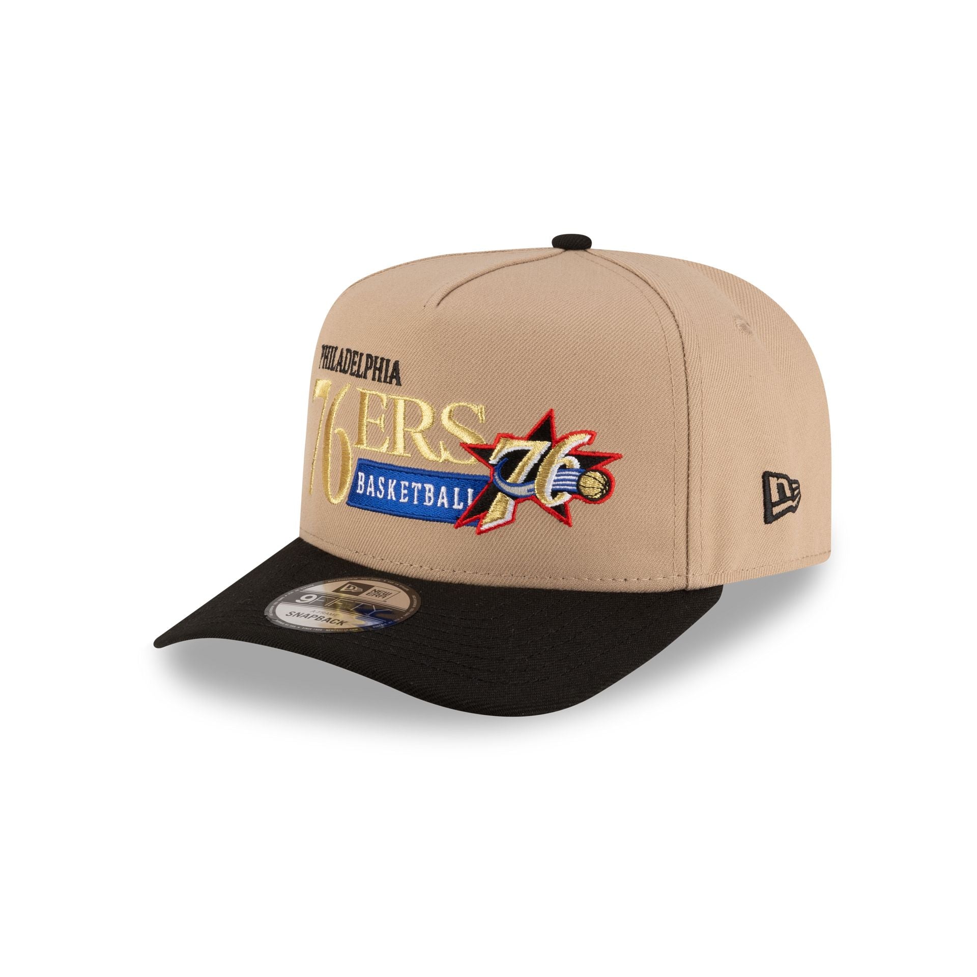 Philadelphia 76ers 1997-2009 Hardwood Classics Liner Camel 9FIFTY A-Frame Snapback Hat
