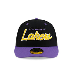 Los Angeles Lakers Hardwood Classics 90s Script 59FIFTY Fitted Hat