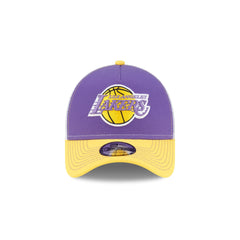 Los Angeles Lakers Hardwood Classics 2000s Contrast Stitch 9FORTY A-Frame Trucker Hat