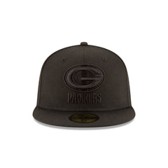 Green Bay Packers Black On Black 59FIFTY Fitted Hat