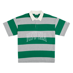 New Era Branded Embroidered Yarn Dye Kelly Green Rugby Shirt