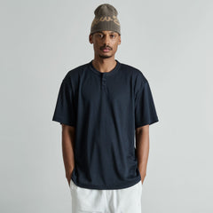 Galvin 2-Button Navy Henley Jersey