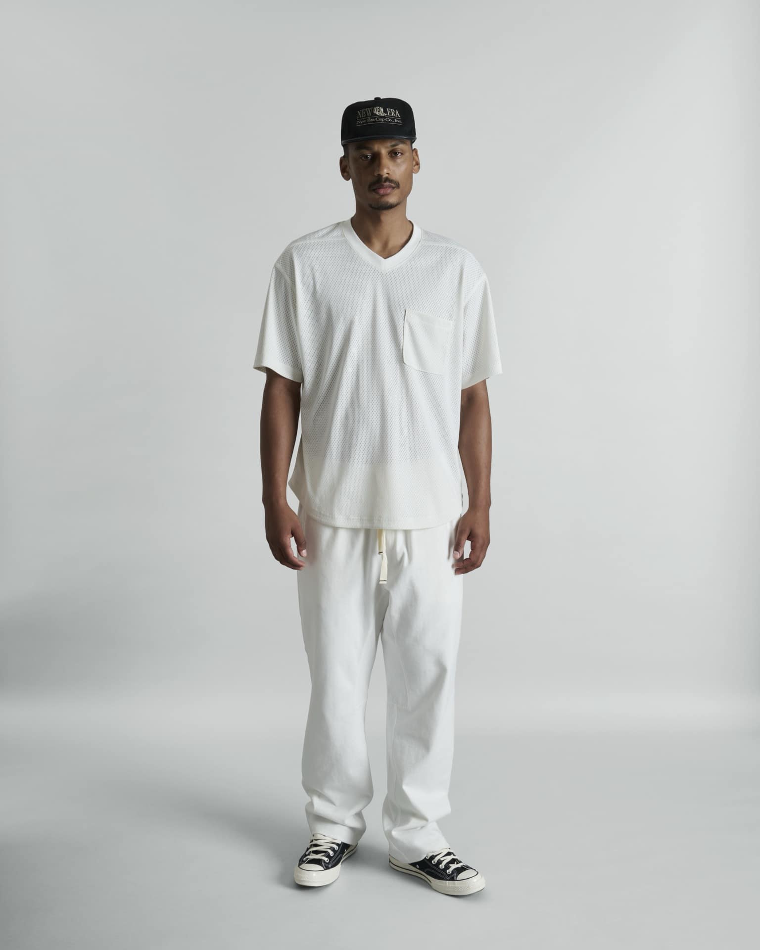 Orchard College White V-Neck Pullover Jersey