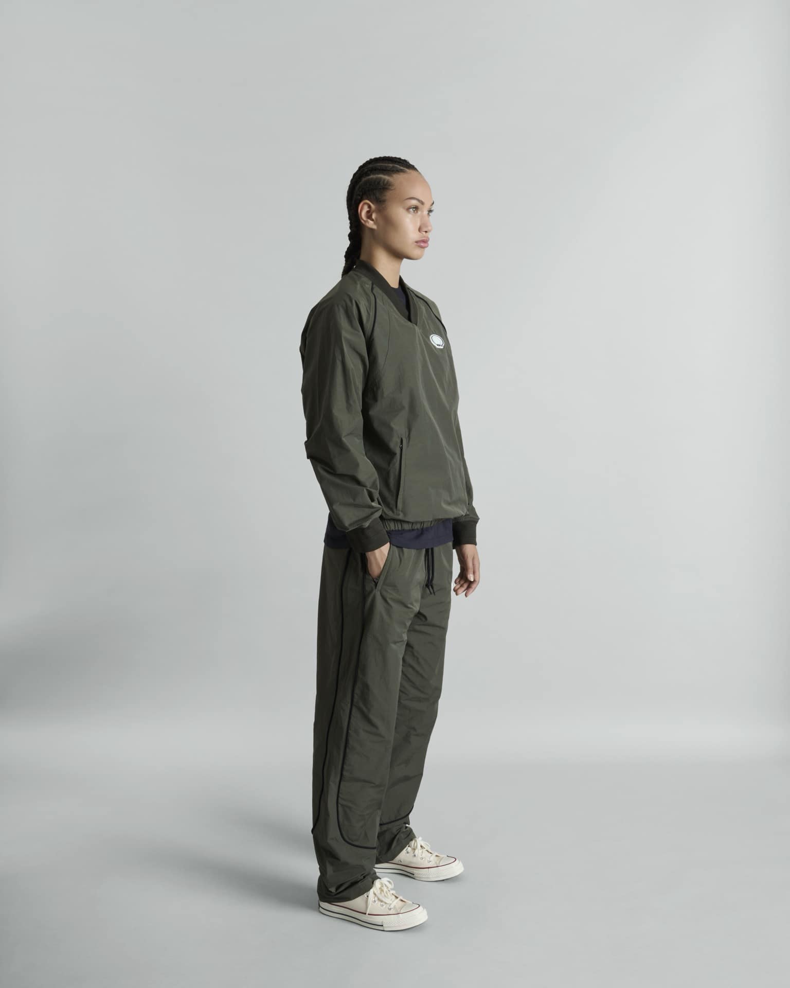 Larkin Dusty Charcoal Track Pullover Jacket